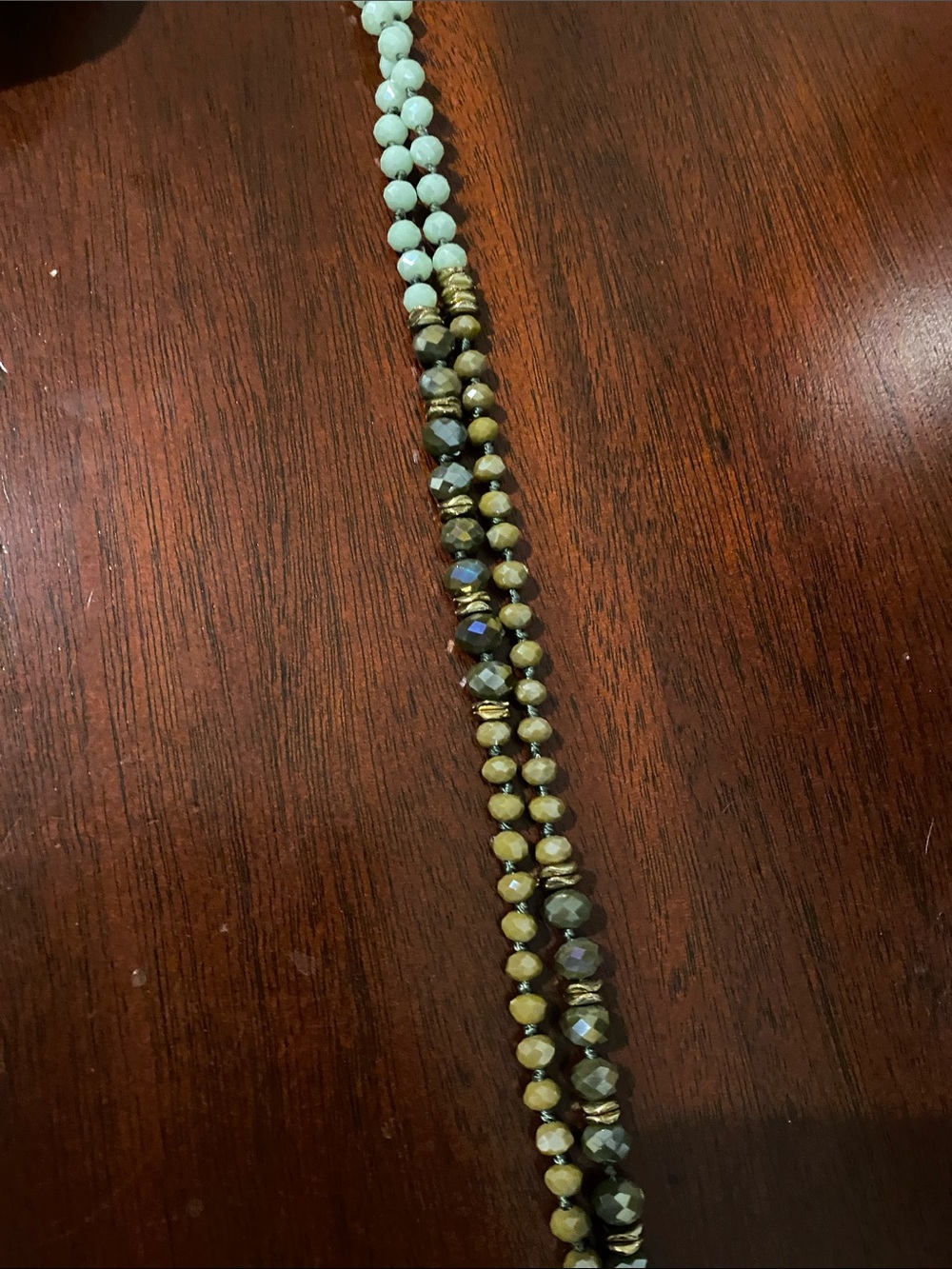 Multi-Strand Brown and Mint Beaded Necklace - Women Jewelry - Picture 4 of 5
